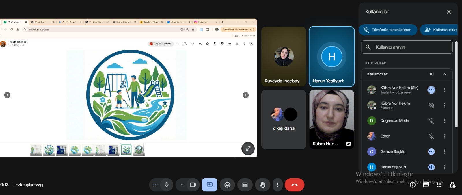 Avrupa Dayanışma Programı (ESC30) destekli "Çocuklara Temiz Bir Dünya Bırakalım projemizin online toplantısını gerçekleştirdik.